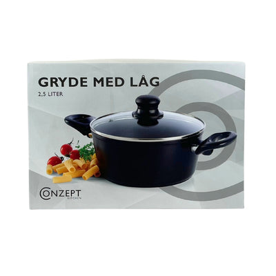 Conzept - Gryta med non-stick beläggning 2,5 L - Svart