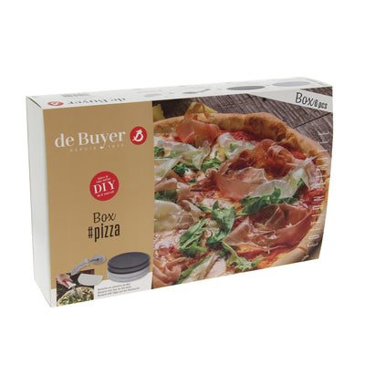 De Buyer - Pizzaset med brickor, pizzaskärare, degdelare och recept