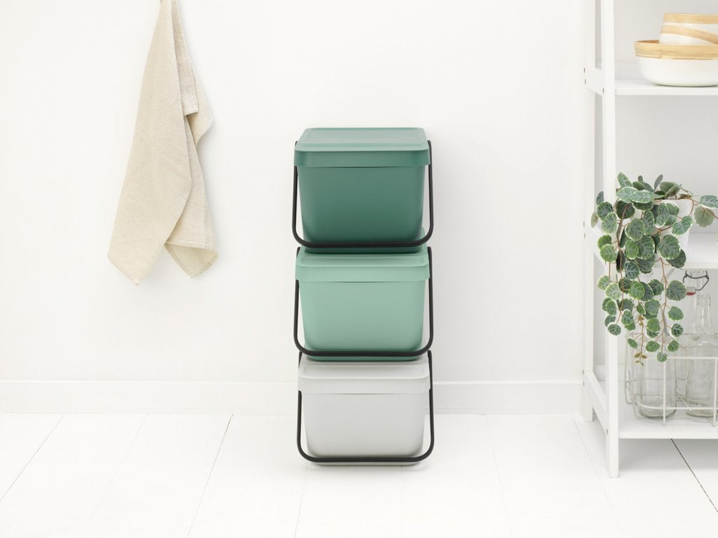 Brabantia -  Sort & Go stabelbar affaldsspand 20L - Jade Green