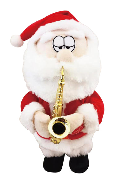Tomte med saxofon - 30 cm - leker och dansar