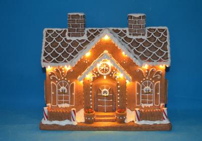 Gingerbread hus med LED-lys 25x13,5x21 cm