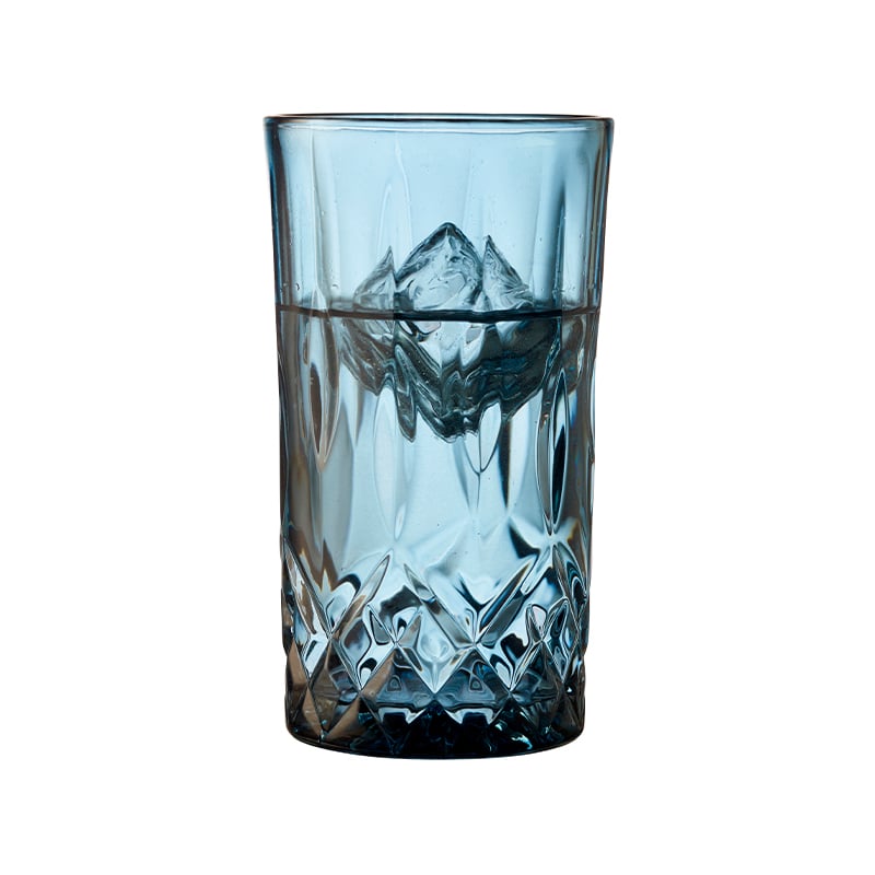 Lyngby Glas - Highball Sorrento vattenglas/dryckesglas 38 cl. 4 st. blå