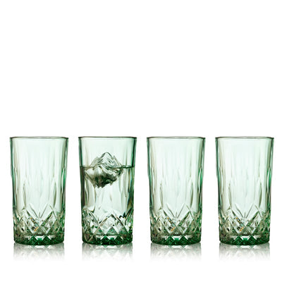 Lyngby Glas - Highball Sorrento vandglas/drinksglas 38 cl 4 stk - grøn