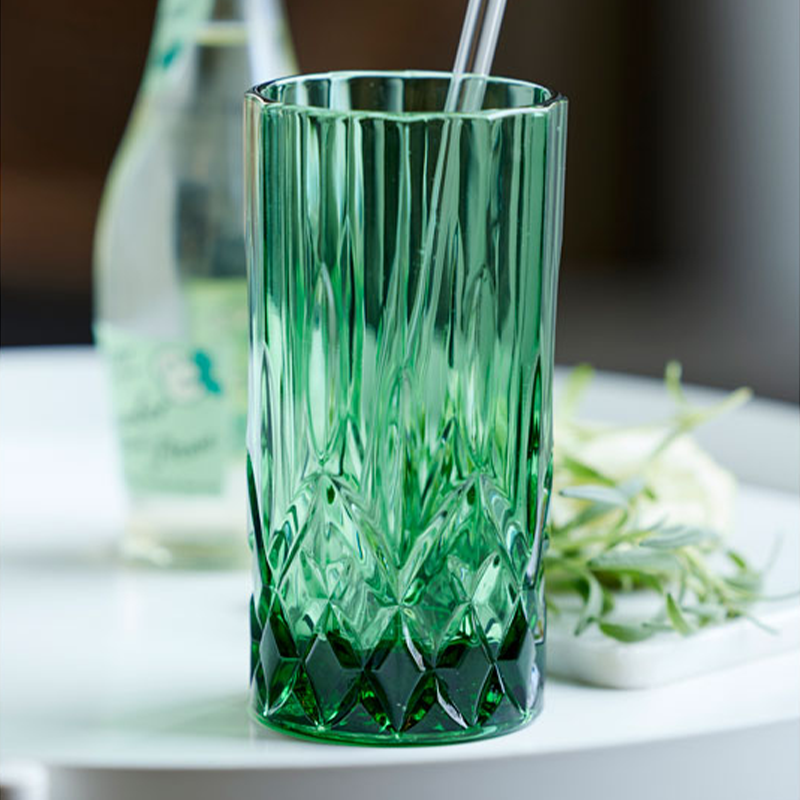 Lyngby Glas - Highball Sorrento vandglas/drinksglas 38 cl 4 stk - grøn