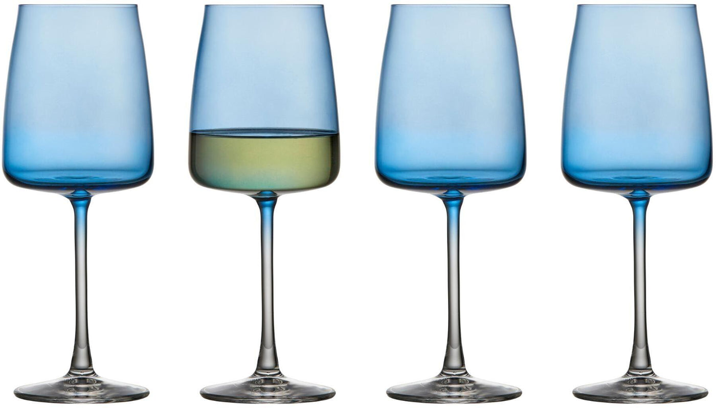 Lyngby Glas - Krystal Zero Vitvinsglas 43 cl 4 st. Blå