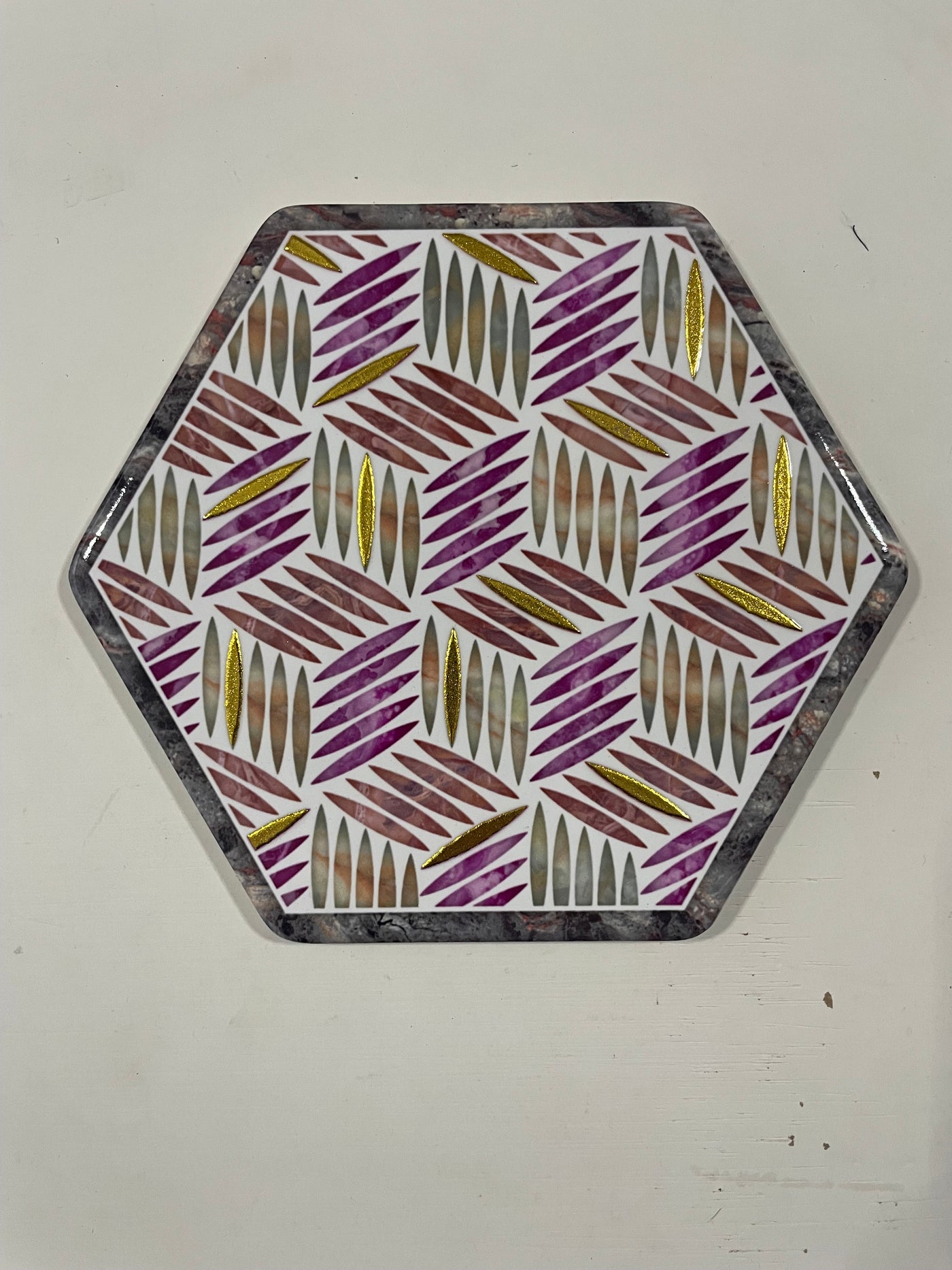 Underlägg Keramik 6-sidig 16x16 cm 4 ass.