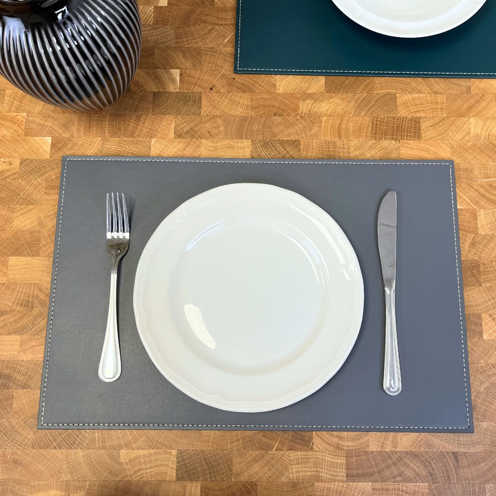 Dacore - Place mat konstläder hårt ljusgrå 30x45 cm