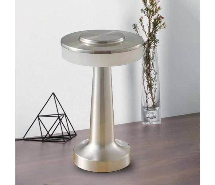 Conzept Electric - Laddningsbar bordslampa 11,8x20 cm borstad stål