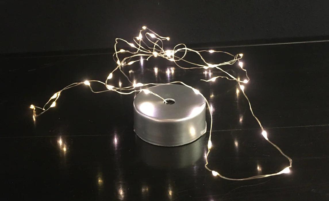 Conzept Christmas - Micro LED ljustråd 100 LED silver batterilåda med fjärrfunktion