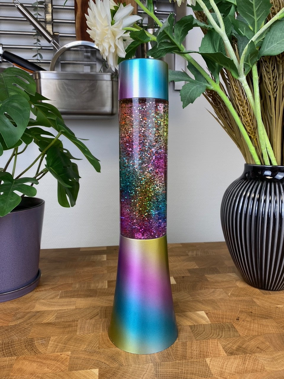 Glitterlampa 8x32 regnbåge för batteri