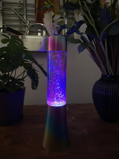 Glitterlampa 8x32 regnbåge för batteri