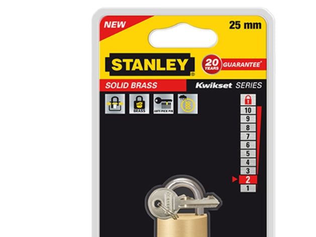 Stanley - Hänglås 25 mm - Med nyckel