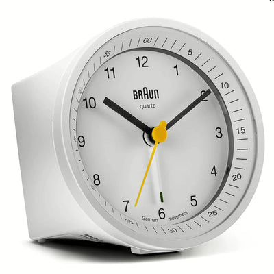 Braun Classic - Väckarklocka BNC007WHWHQ quartz m/snooze inkl. batteri - Vit