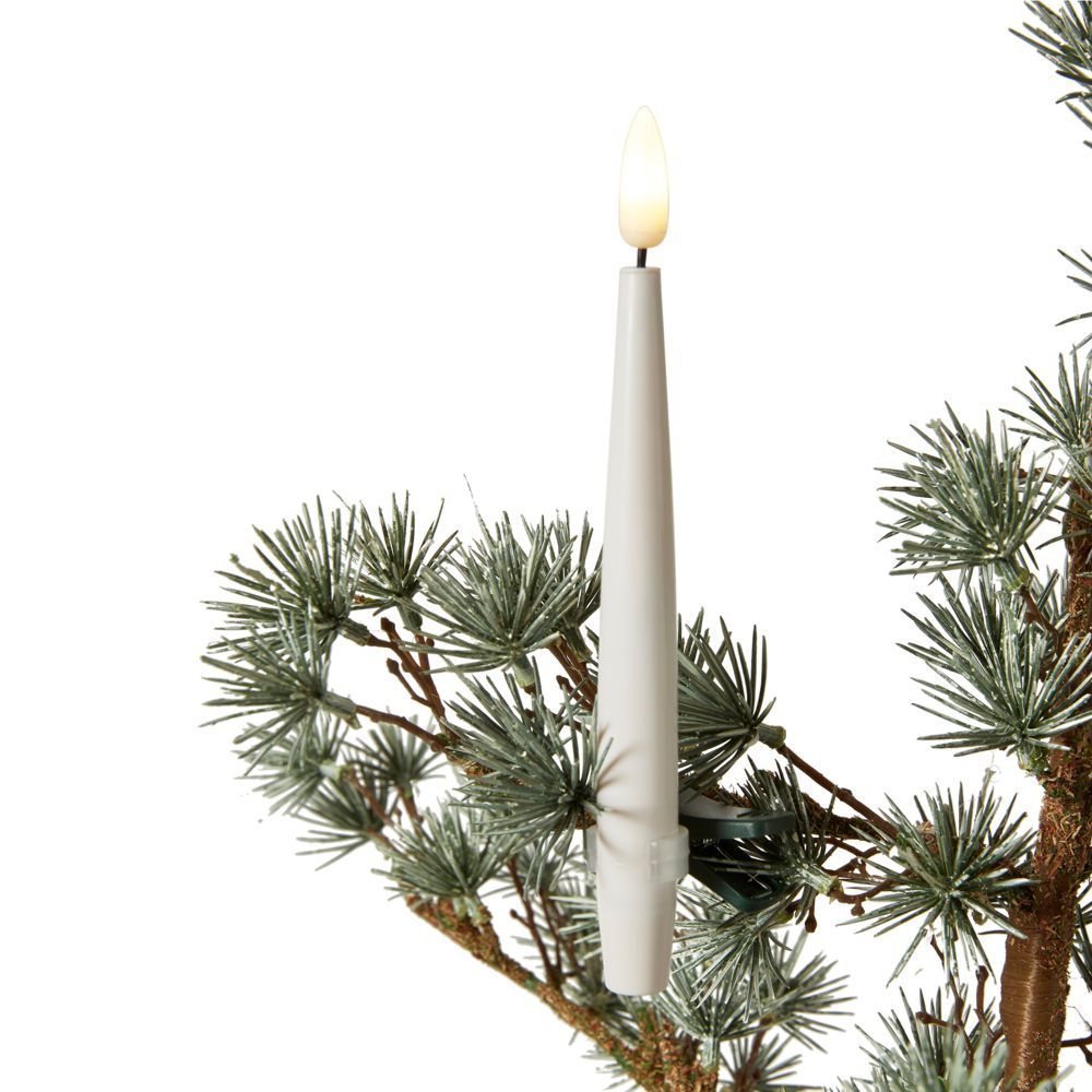 Conzept - Juletræslys 3D flamme med klemme og fjernbetjening - 10 stk