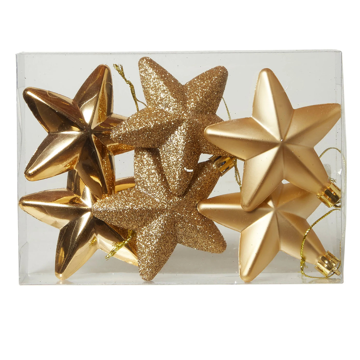 Stjerne ornament 12 cm 6 stk. plast guld