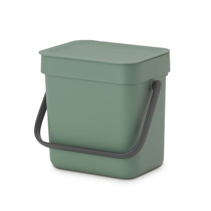 Avfallskärl m/lock svart.kon. 3 liter grön