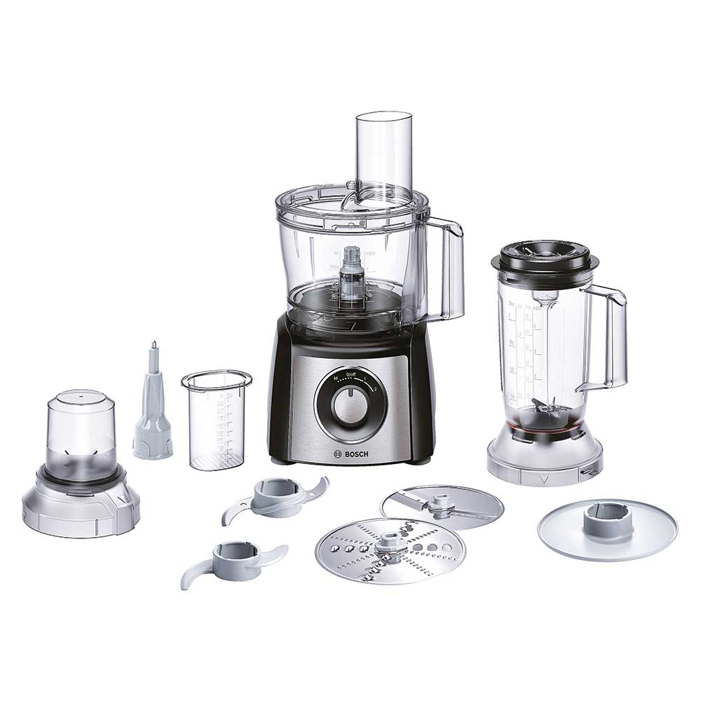 Bosch - Matberedare 800 watt MCM3501M - svart/stål med mixer+minihackare